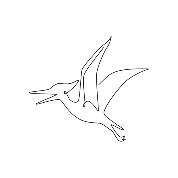 Logo Kimliği Için Saldırgan Bir Pterodactyl Tarih Öncesi Hayvan Çizimi — Stok Vektör