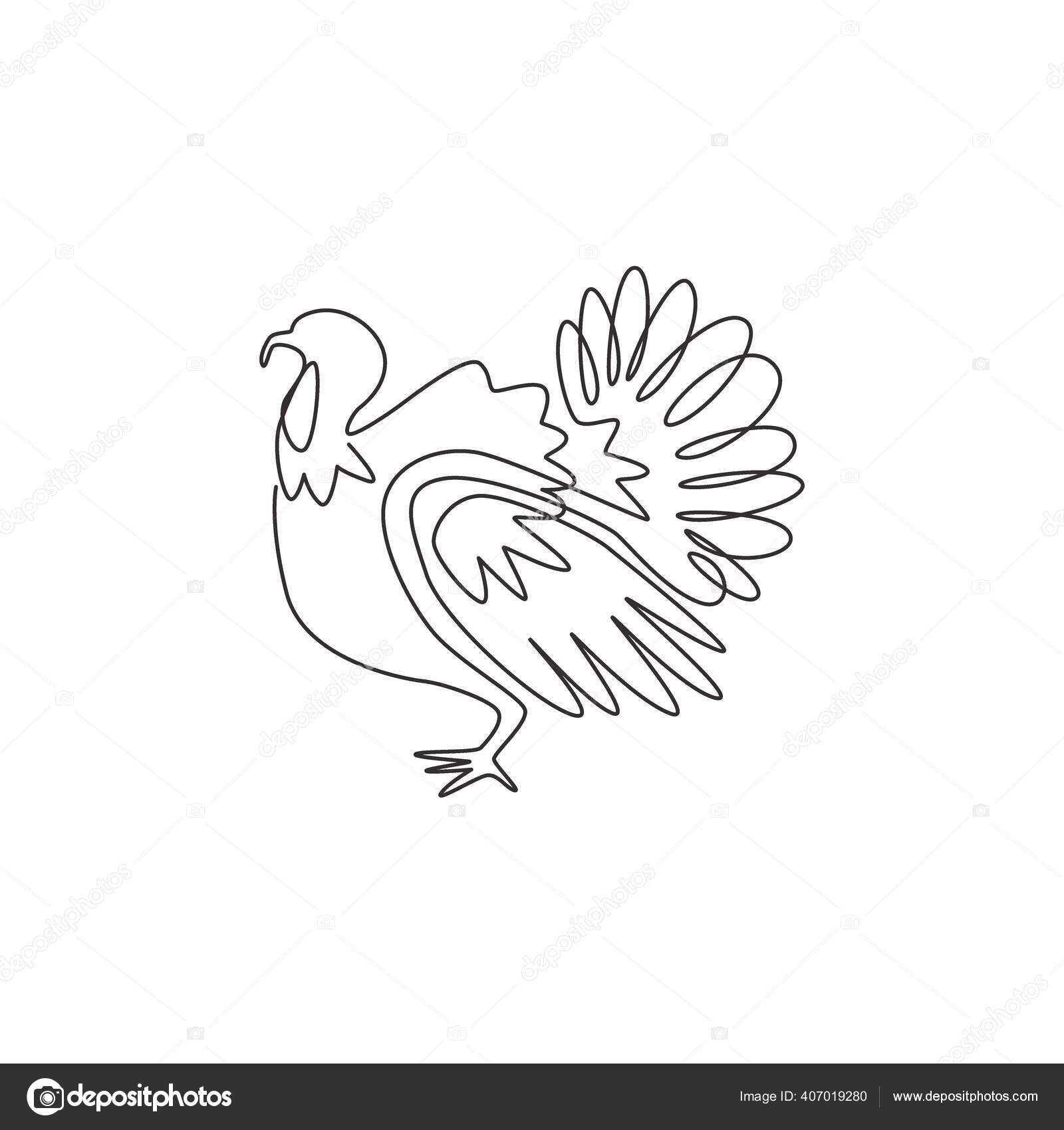 One Continuous Line Drawing Large Turkey Livestock Logo Identity Giant Stock Vector Image by ©SimpleLine #407019280 One Continuous Line Drawing Large Turkey Livestock Logo Identity Giant Stock Vector Image by ©SimpleLine #407019280