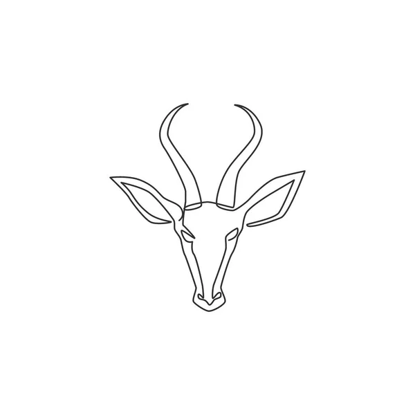 One Continuous Line Drawing Adorable Antelope Head Company Logo Identity Vector Graphics