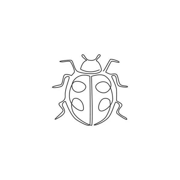 Şirketimizin Logo Kimliği Için Tek Bir Sevimli Uğur Böceği Çizimi — Stok Vektör
