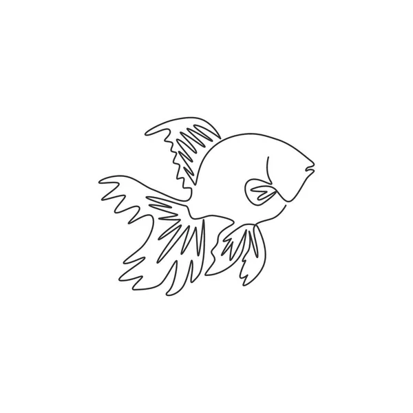 Şirin Japon Balığının Sürekli Bir Çizimi Şirket Logosu Kimliği Için — Stok Vektör