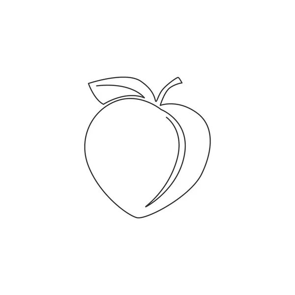 Meyve Bahçesi Logosu Kimliği Için Tek Bir Sağlıklı Organik Şeftali — Stok Vektör