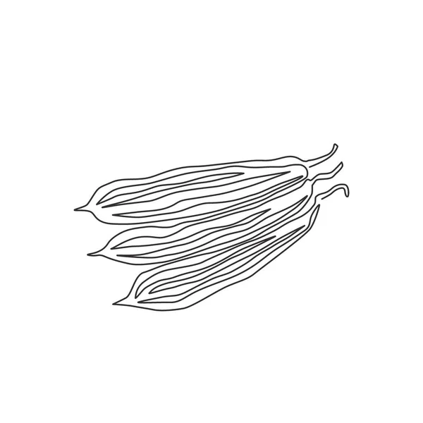 Один Безперервний Малюнок Цілої Здорової Органічної Губки Гарбуза Ідентифікації Логотипу — стоковий вектор