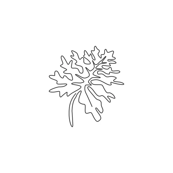 Ενιαία Συνεχή Γραμμή Σχέδιο Τροπικό Φυτό Φύλλων Εκτυπώσιμη Διακοσμητική Philodendron — Διανυσματικό Αρχείο