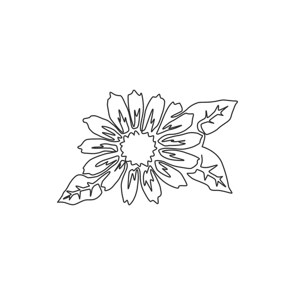 Ενιαία Συνεχή Γραμμή Σχέδιο Της Ομορφιάς Φρέσκο Marigold Για Σπίτι — Διανυσματικό Αρχείο
