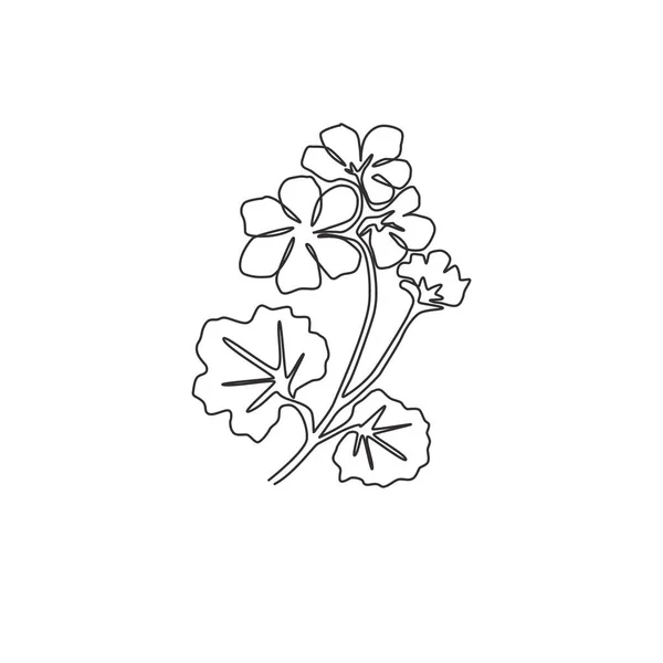 Ένα Μοναδικό Σχέδιο Ομορφιάς Από Φρέσκο Γεράνι Για Λογότυπο Του — Διανυσματικό Αρχείο