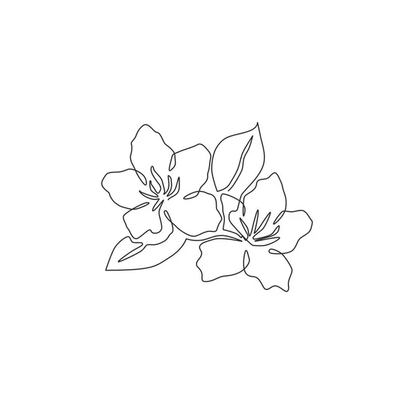 Een Continue Lijn Tekening Van Schoonheid Verse Azalea Voor Home — Stockvector