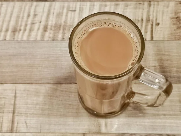 Bir Teh Tarik Veya Çekti Çay Üst Görünümü Malezya Ünlü — Stok fotoğraf