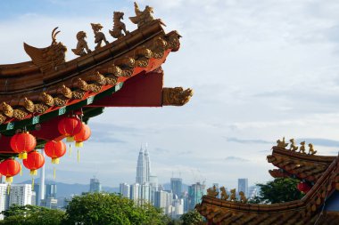 Kuala Lumpur, Malezya-15 Ocak 2017: geleneksel Çinli fenerler Kuala Lumpur, Malezya Thean Hou Tapınağı 'nda Çin yeni yıl Festivali sırasında ekran