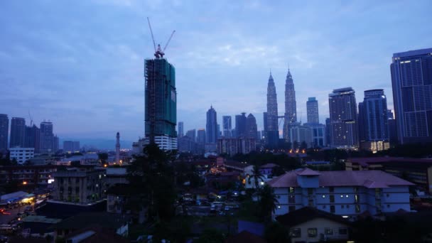 Kuala Lumpur Malaysia Circa December Petronas Twin Towers Natten 2015 – Stock-video