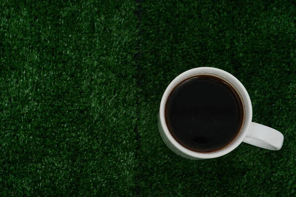 Чашка Черного Кофе Поддельном Фоне — стоковое фото