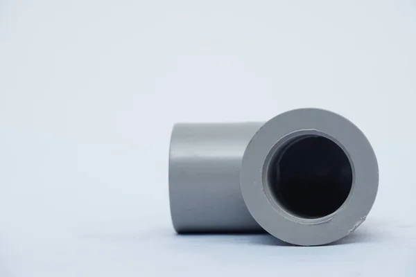Grey Pipe Bend Isolated White Background — Stock Photo, Image