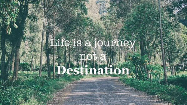 Inspirational motivation quotes - Life is a journey not a destination on retro nature background