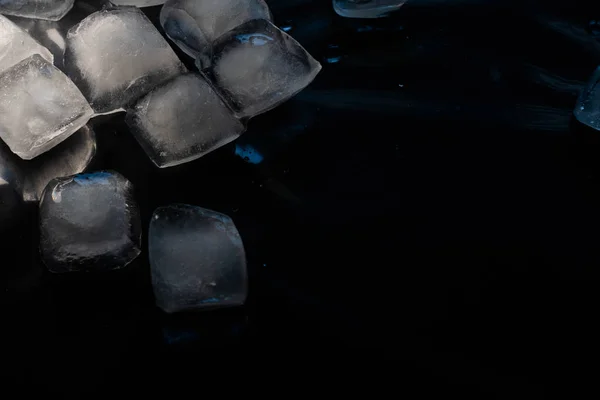 Cubes Glace Sur Fond Noir — Photo