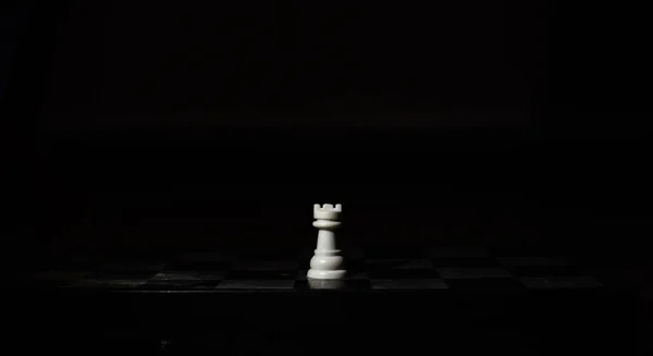 Pièces Échecs Sur Fond Noir — Photo