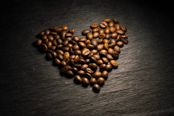 Ziarna Kawy Kształcie Serca — Zdjęcie stockowe