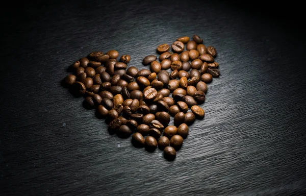 Кофейные Зерна Форме Сердца — стоковое фото