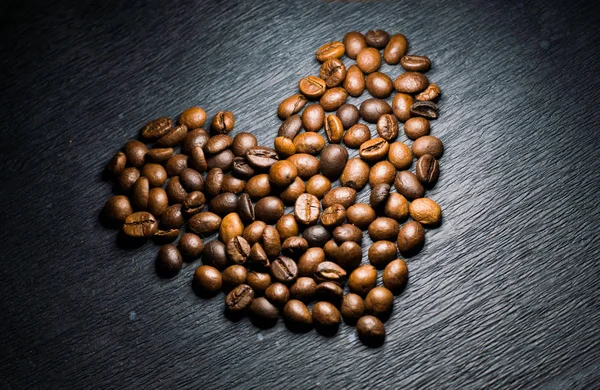 Heart Shaped Coffee Beans — Stock Photo, Image