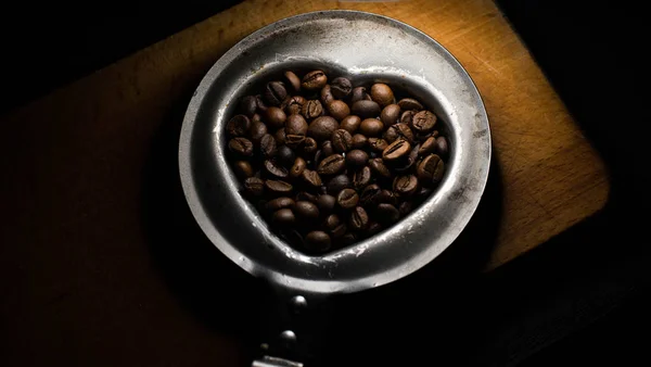 Chicchi Caffè Forma Cuore — Foto Stock