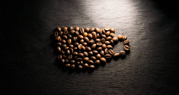Cups Coffee Beans — Stock Photo, Image