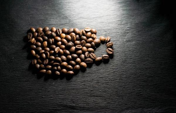 Kahve Çekirdekleri Fincan — Stok fotoğraf