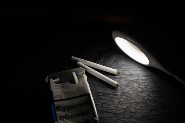 Cigarettes Dark Light — Stock Photo, Image