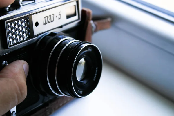 Старая Ретро Камера Белом Фоне — стоковое фото