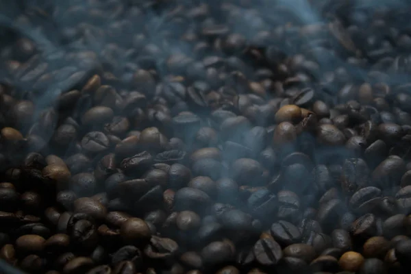 Koffiebonen Worden Geroosterd Een Pan — Stockfoto