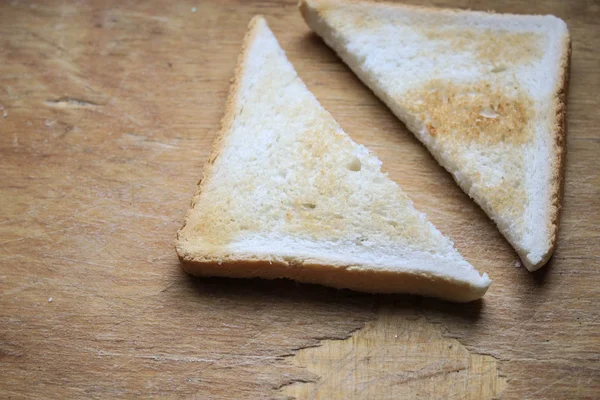 Pão Uma Mesa Madeira — Fotografia de Stock