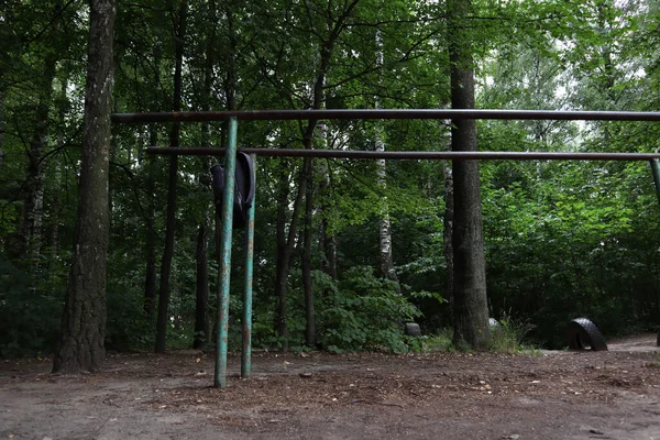 Vieux Terrain Sport Dans Forêt — Photo