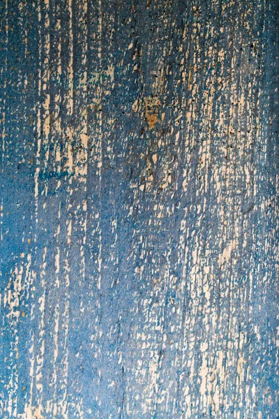 Vieille Peinture Bleue Fissurée Sur Une Planche Bois — Photo