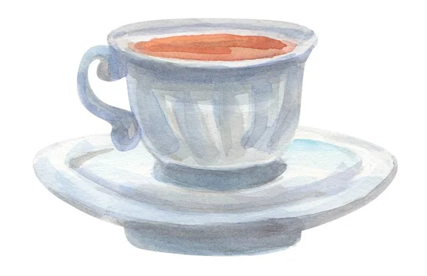 Kávé Akvarell Kézzel Rajzolt Illusztráció — Stock Fotó