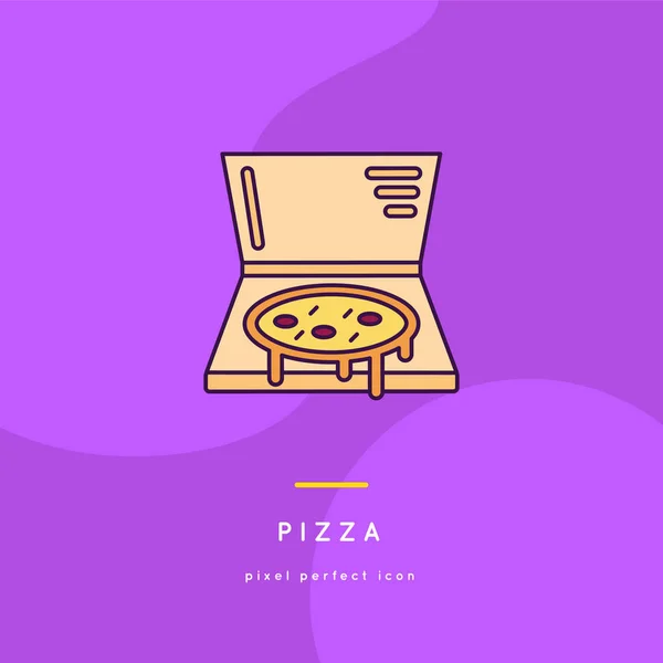 Gyorsétterem Line Ikonok Pizza — Stock Vector