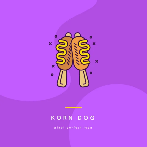 Fast Food Schlange Symbolisiert Hot Dog — Stockvektor