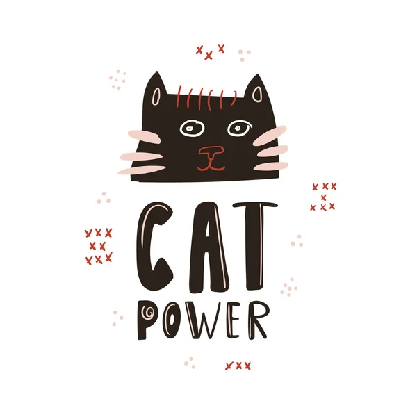 Bonito Cartel Del Zoológico Con Gato Letras Ilustración Vectorial Para — Vector de stock