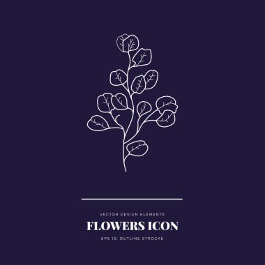 Soyut Çiçek Vektör İşaretleri veya Logo Şablonları. Klasik tipografi ile Retro Floral Illustration. Kadın logosu. Çiçekçi, fotoğrafçı, moda blogcusu, tasarım stüdyosu için Modern Logo Şablonu.