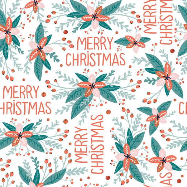 Frohe Weihnachten Und Ein Glückliches Neues Jahr Nahtlose Musterillustration Trendiger — Stockvektor