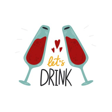 Ayrı bir Vektör illüstrasyonunda harf metni içelim. Komik renkli tipografi posteri, giysi baskısı tasarımı. Bar, iç veya kapak, tekstil veya arkaplan için İskandinav İskandinav kuzey tasarımı.