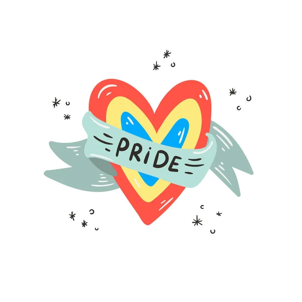 Gay Pride Conceito Arco Íris Lgbt Doodle Estilo Vetor Ilustração — Vetor de Stock