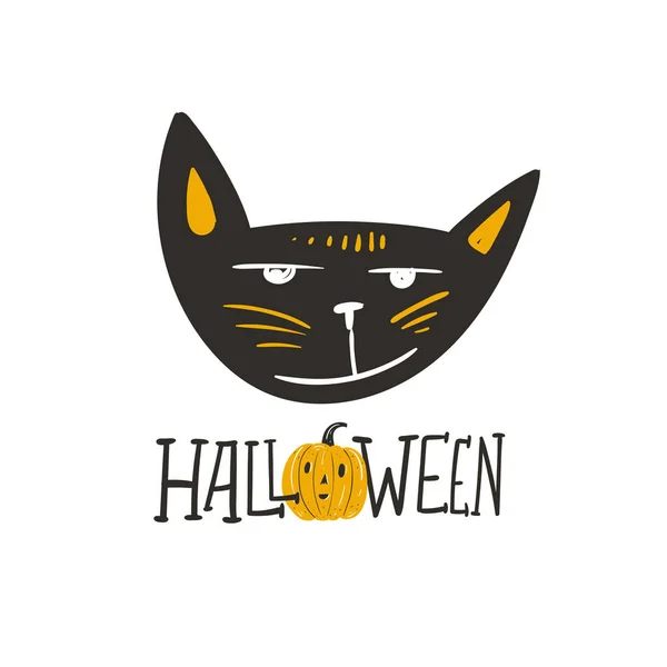 Designelemente Für Halloween Set Vorhanden Handgezeichnete Cartoon Doodles Vektorillustration Farbiges — Stockvektor