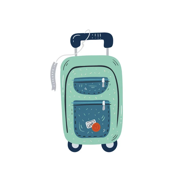 Mignonne Valise Pour Les Voyages Étranger Voyage Vacances Été Randonnée — Image vectorielle