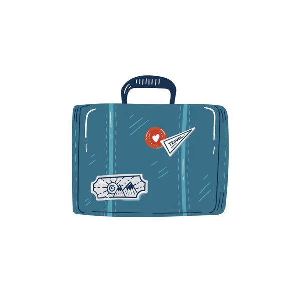 Mignonne Valise Pour Les Voyages Étranger Voyage Vacances Été Randonnée — Image vectorielle