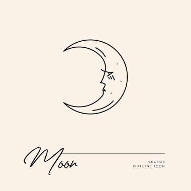 Vektör soyut logo tasarım şablonu - güneş, ay ve yıldızlar - kozmetik ve paketleme, mücevher, el yapımı veya güzellik ürünleri için soyut sembol
