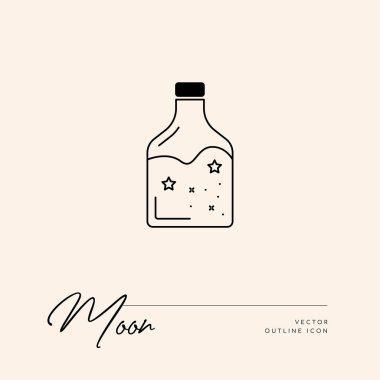 Vektör soyut logo tasarım şablonu - güneş, ay ve yıldızlar - kozmetik ve paketleme, mücevher, el yapımı veya güzellik ürünleri için soyut sembol