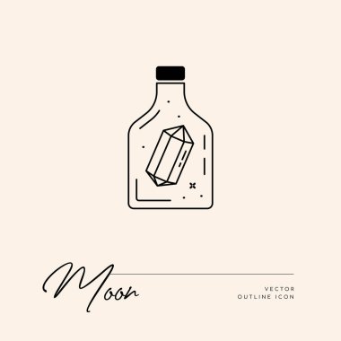 Vektör soyut logo tasarım şablonu - güneş, ay ve yıldızlar - kozmetik ve paketleme, mücevher, el yapımı veya güzellik ürünleri için soyut sembol