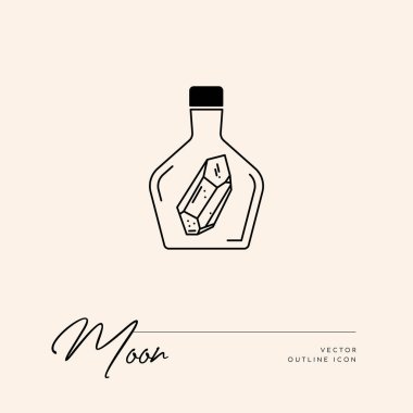 Vektör soyut logo tasarım şablonu - güneş, ay ve yıldızlar - kozmetik ve paketleme, mücevher, el yapımı veya güzellik ürünleri için soyut sembol