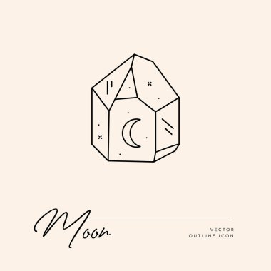 Vektör soyut logo tasarım şablonu - güneş, ay ve yıldızlar - kozmetik ve paketleme, mücevher, el yapımı veya güzellik ürünleri için soyut sembol