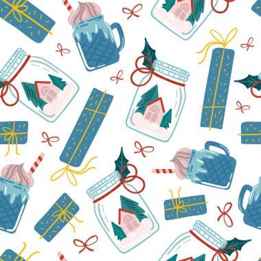 Mutlu Noeller ve yeni yılınız kusursuz olsun. Moda tarzı. Vektör tasarım şablonu. Poster, kart, davetiye, pankart, broşür, broşür için tasarım.