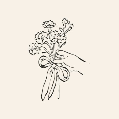 Botanik çizimi. Minimum bitki logosu, botanik çizim çizimi, çayır yeşilliği, yaprak ve çiçek açan soyut çizim elemanları koleksiyonu, köy dalı. Moda küçük dövme tasarımı, çiçek elementleri vektör illüstrasyonu