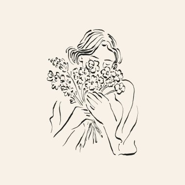 Botanik çizimi. Minimum bitki logosu, botanik çizim çizimi, çayır yeşilliği, yaprak ve çiçek açan soyut çizim elemanları koleksiyonu, köy dalı. Moda küçük dövme tasarımı, çiçek elementleri vektör illüstrasyonu